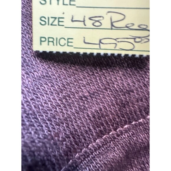 Q by Flynt Blazer Men 48R Jacket Suit Purple Burgundy 2 Button Single-Breasted - Picture 3 of 15